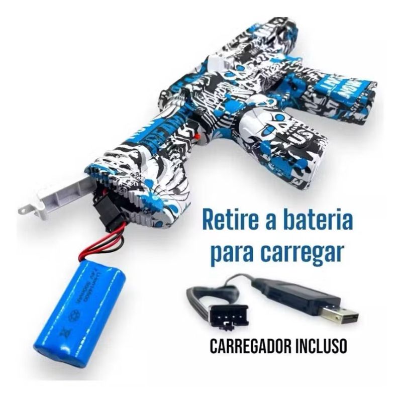 Arma Pistola Lançador de Bolinha de Gel Recarregável AK 47