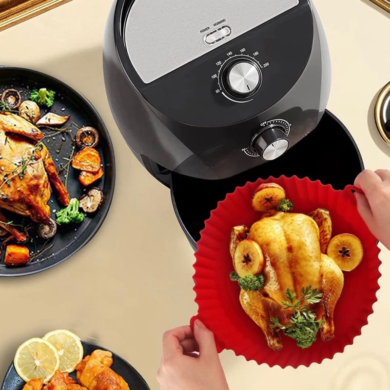 Forma Para Air Fryer De Silicone Antiaderente – Sem Sujeira