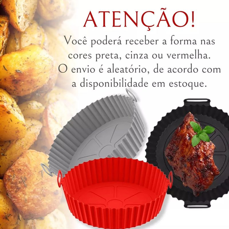 Forma Para Air Fryer De Silicone Antiaderente – Sem Sujeira