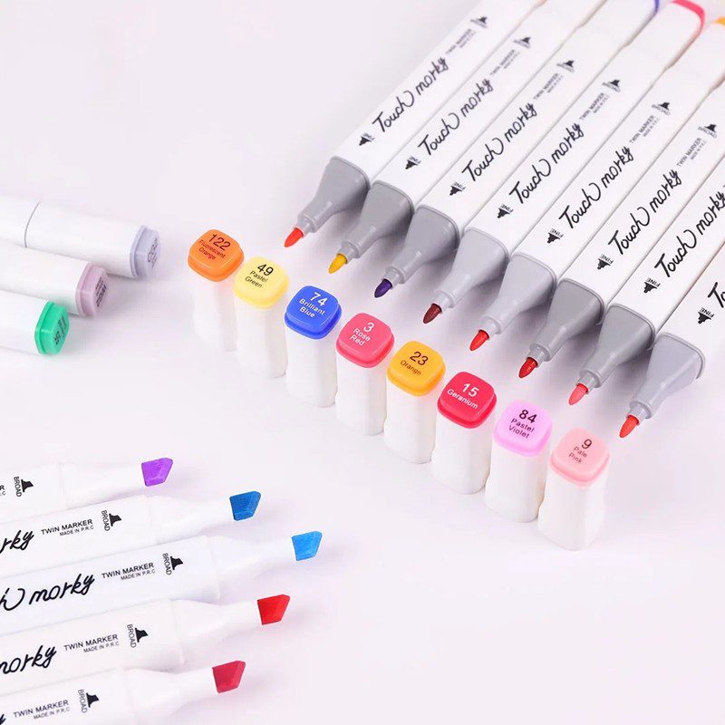 Kit De Canetas Marcador Permanente Ponta Dupla – 24 Cores