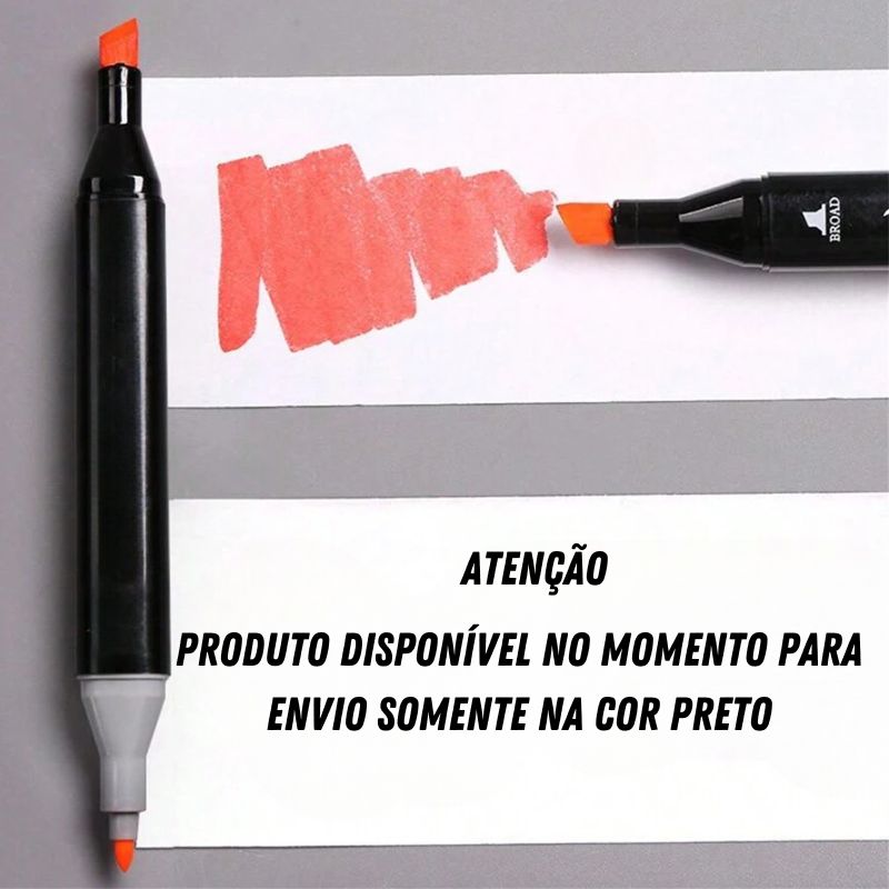 Kit De Canetas Marcador Permanente Ponta Dupla – 24 Cores