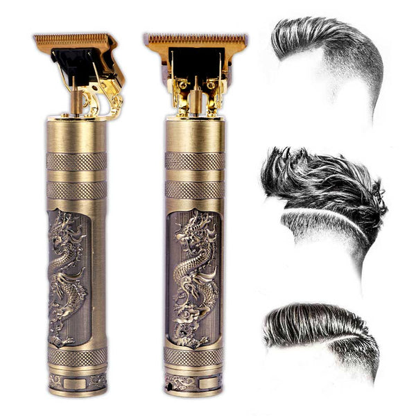 Máquina de Barbear e Cortar Cabelo Profissional Recarregável Sem Fio Dragão